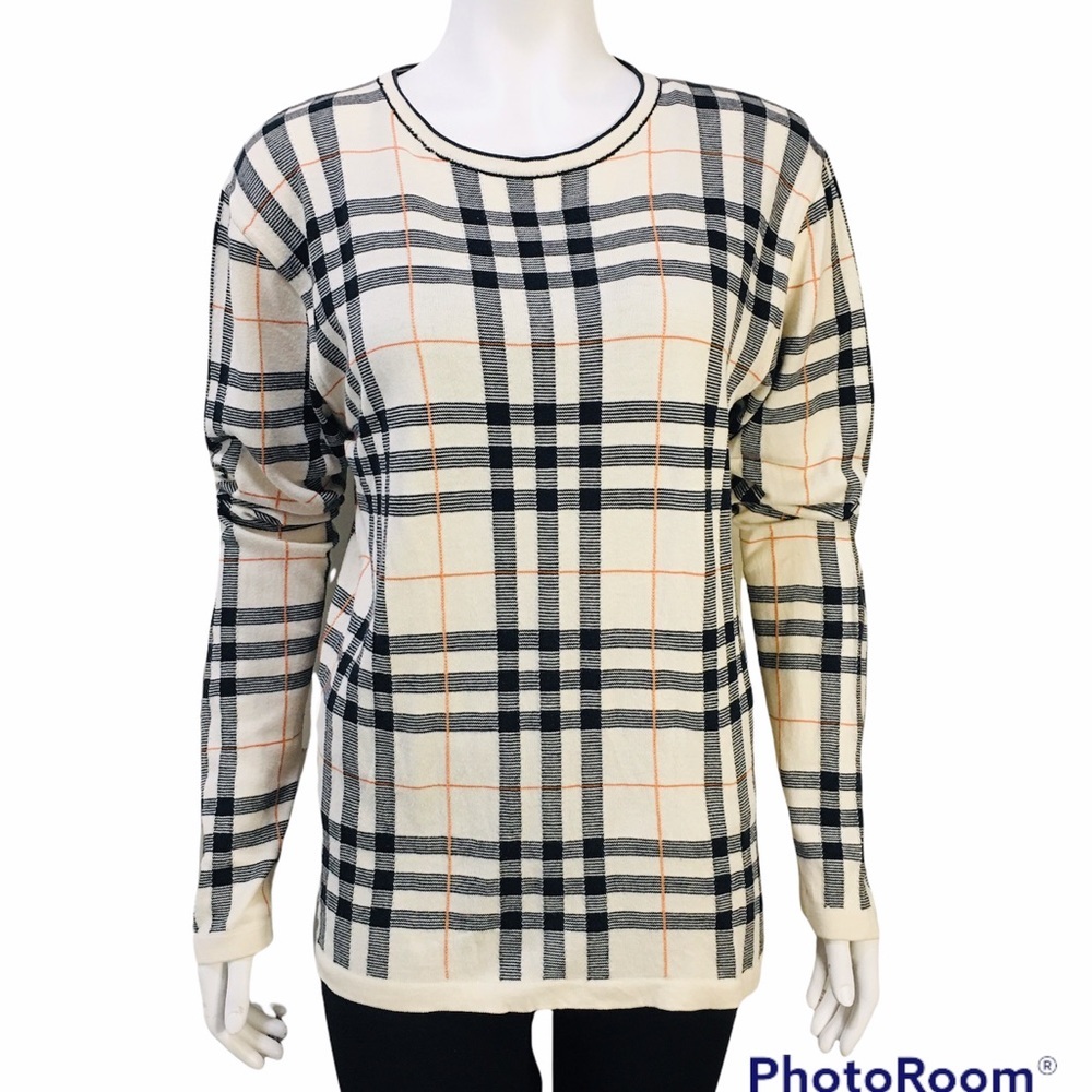 Burberry 💯%Cotton Striped Crew Neck Pullover Shirt Size S